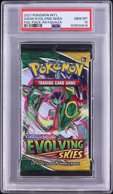 2021 Pokemon Sword & Shield Evolving Skies Foil Pack Rayquaza PSA 10 GEM MINT