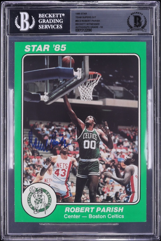 1985 Star Team Supers 5x7 Robert Parish AUTO #BC2 BAS BGS AUTH