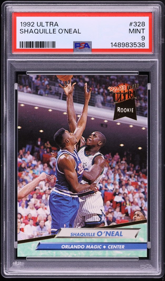 1992 Ultra Basketball Shaquille O'Neal ROOKIE #328 PSA 9 MINT