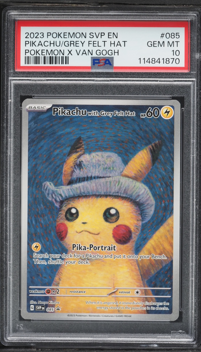2023 Pokemon Scarlet & Violet Promo Van Gogh Pikachu With Grey Felt Hat #85 PSA 10 GEM MINT