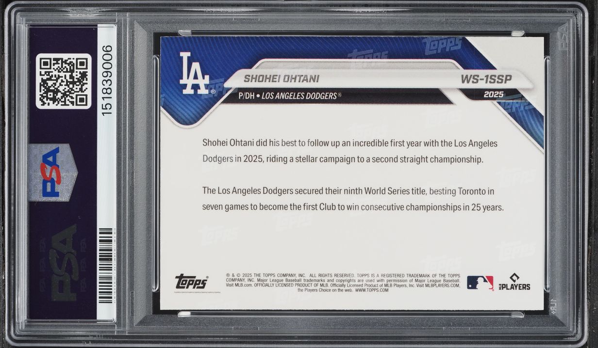 2025 Topps Now World Series Champions Shohei Ohtani SSP #WS-1SSP PSA 9 MINT