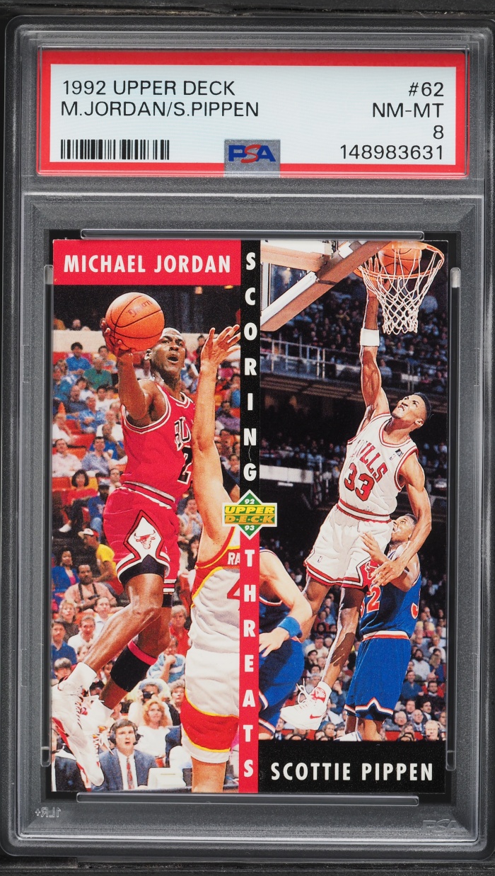 1992 Upper Deck Basketball Michael Jordan & Scottie Pippen #62 PSA 8 NM-MT