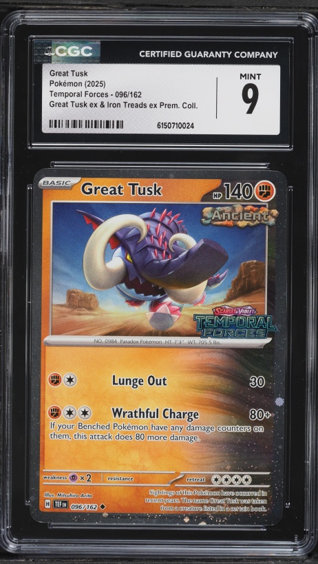 2025 Pokemon Scarlet & Violet Promo Temporal Forces Premium Collection Great Tusk #96 CGC 9