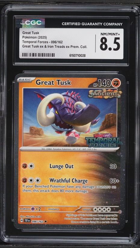 2025 Pokemon Scarlet & Violet Promo Temporal Forces Premium Collection Great Tusk #96 CGC 8.5