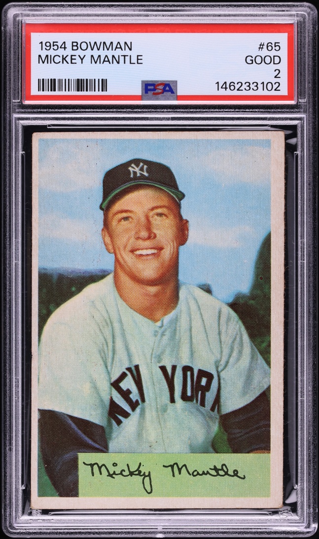1954 Bowman Mickey Mantle #65 PSA 2 GD