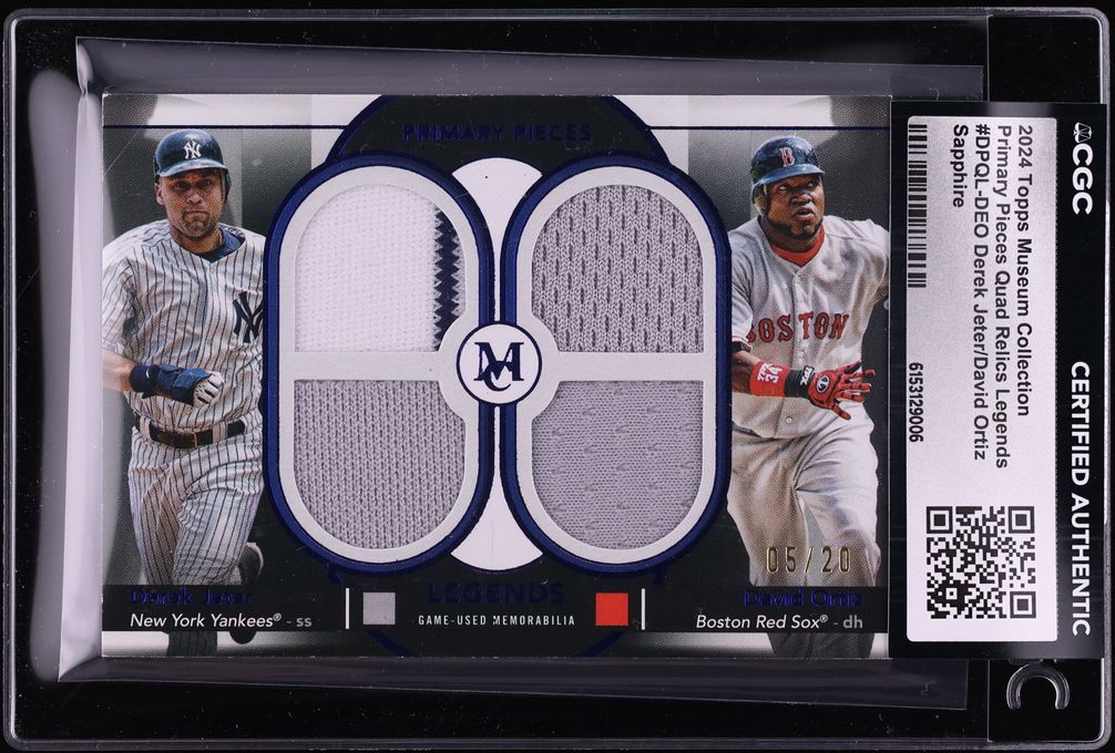 2024 Topps Museum Collection Primary Pieces Sapphire Derek Jeter David Ortiz PATCH /20 CGC AUTH