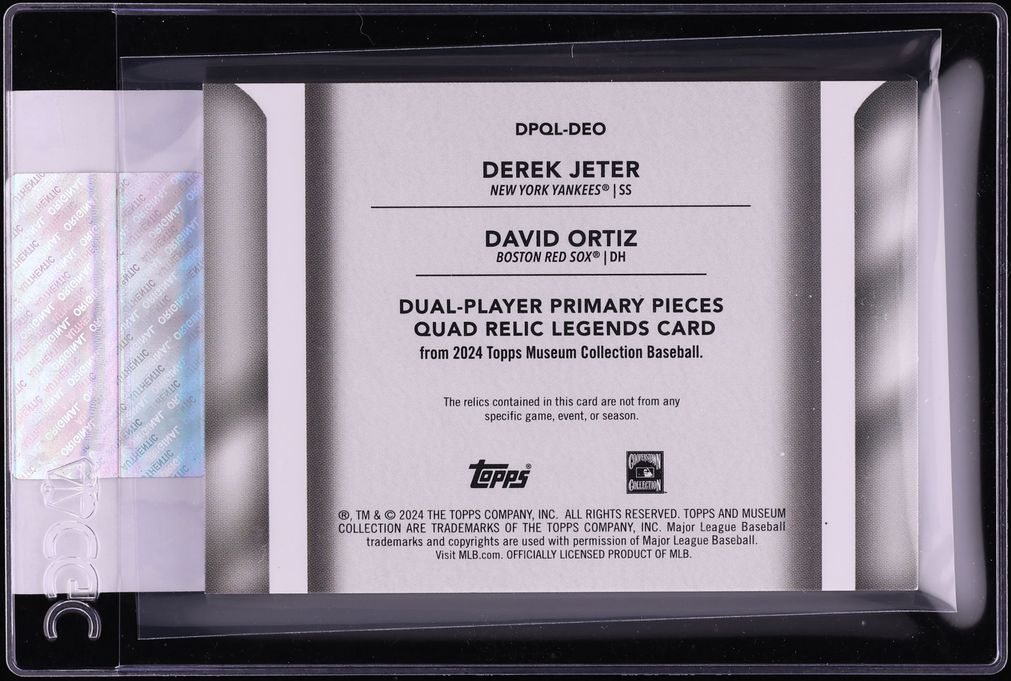 2024 Topps Museum Collection Primary Pieces Sapphire Derek Jeter David Ortiz PATCH /20 CGC AUTH