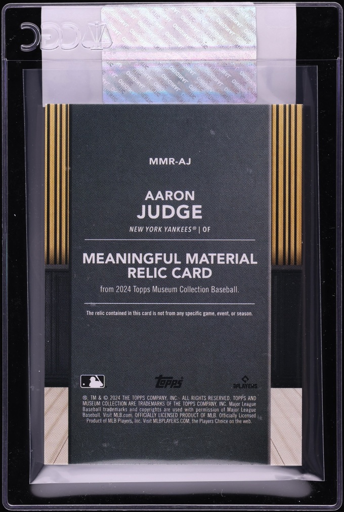 2024 Topps Museum Collection Meaningful Sapphire Aaron Judge PATCH /25 #MMR-AJ CGC AUTH