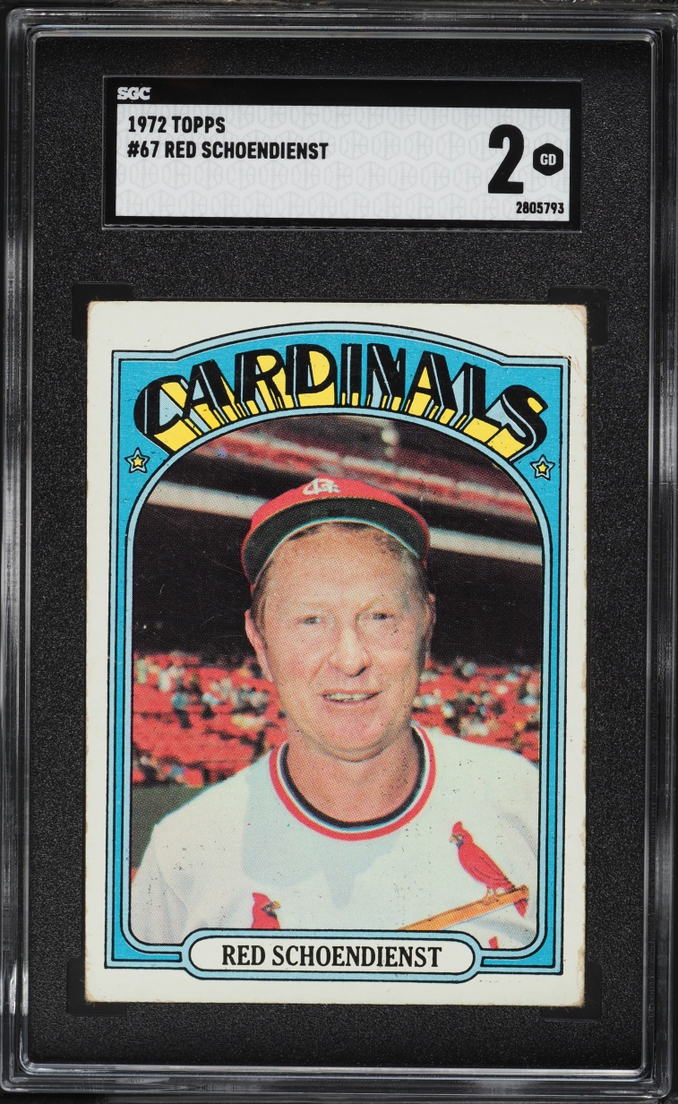 1972 Topps Red Schoendienst #67 SGC 2 GD