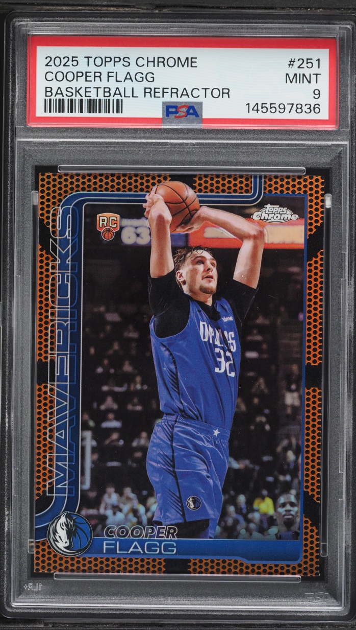 2025 Topps Chrome Basketball Refractor Cooper Flagg ROOKIE #251 PSA 9 MINT