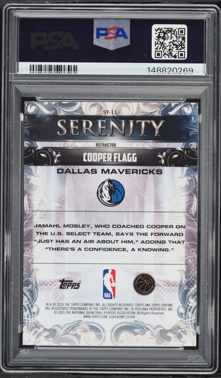 2025 Topps Chrome Serenity Refractor Cooper Flagg ROOKIE #SY-11 PSA 9 MINT