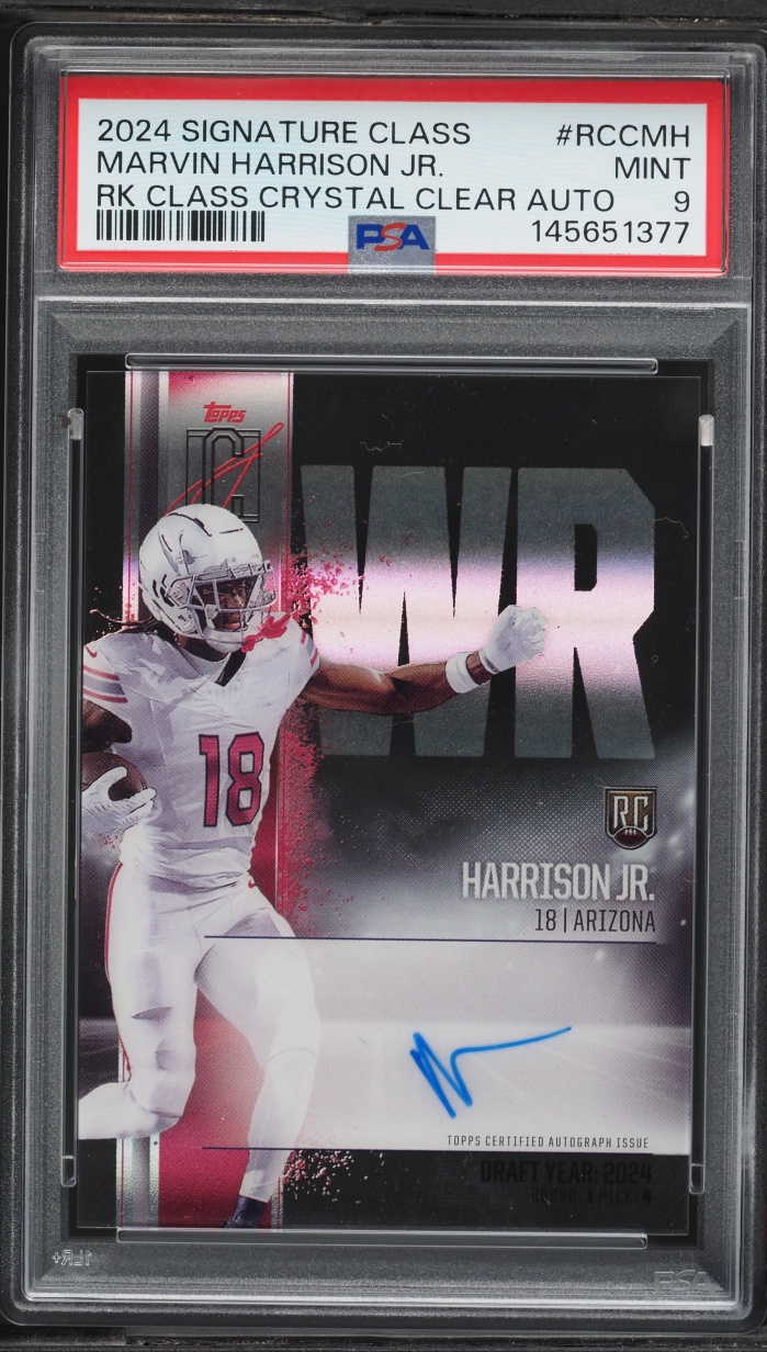 2024 Topps Class Crystal Clear Marvin Harrison Jr. ROOKIE AUTO #RCCMH PSA 9 MINT