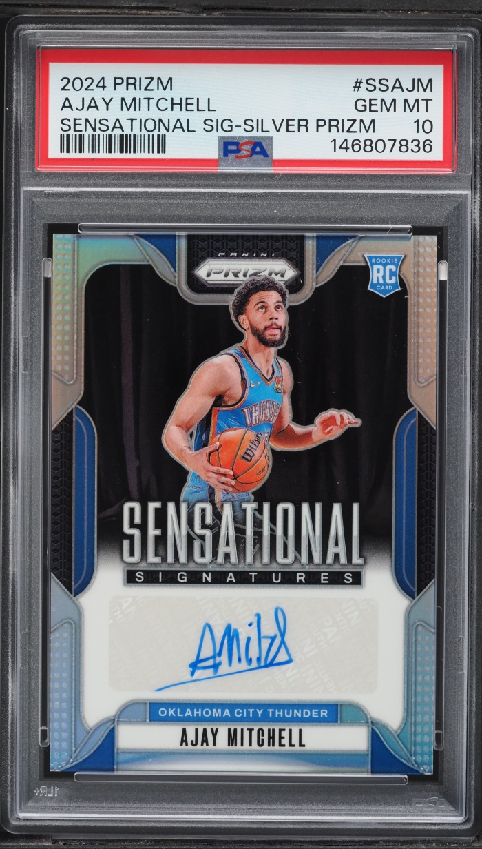 2024 Panini Prizm Sensational Silver Ajay Mitchell ROOKIE AUTO #SSAJM PSA 10 GEM MINT