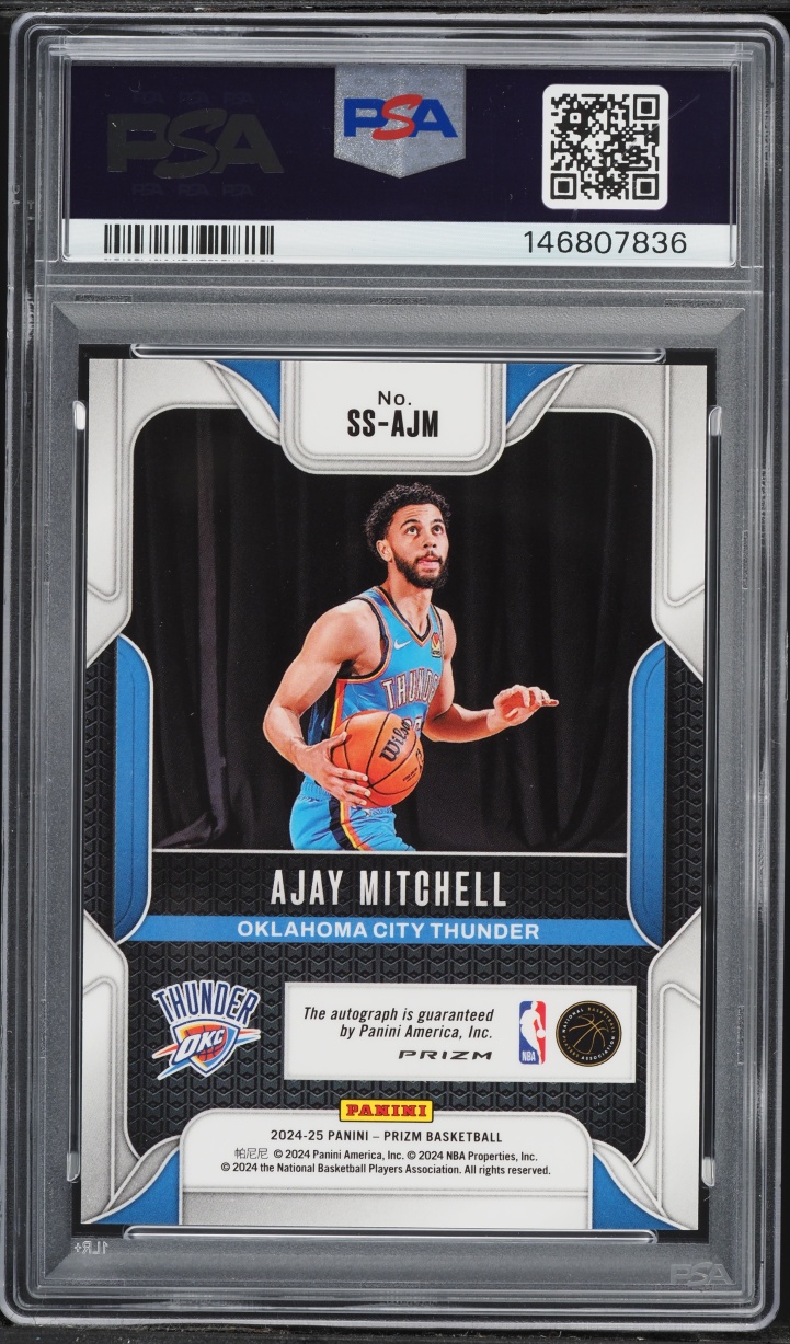 2024 Panini Prizm Sensational Silver Ajay Mitchell ROOKIE AUTO #SSAJM PSA 10 GEM MINT