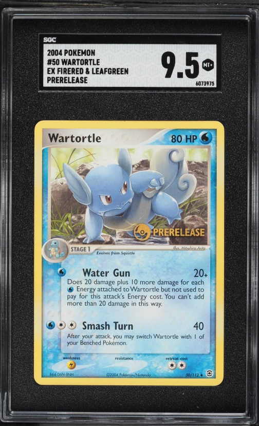 2004 Pokemon Ex Firered & Leafgreen Prerelease Wartortle #50 SGC 9.5 MINT+
