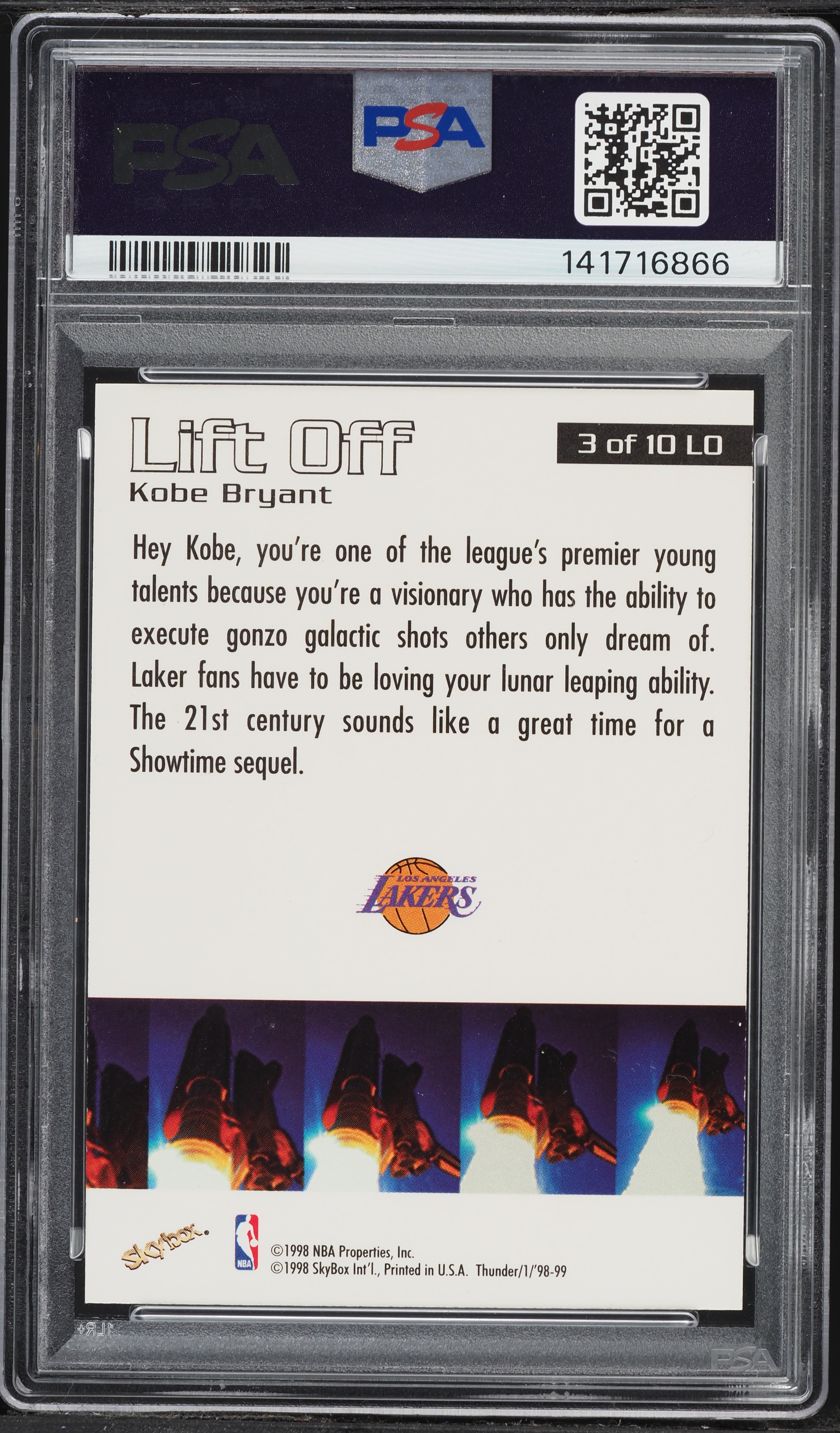 1998 Skybox Thunder Lift Off Kobe Bryant #3 PSA 9 MINT on Fanatics