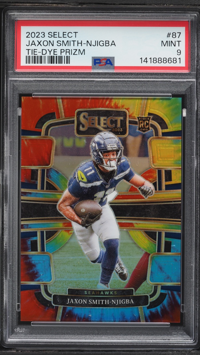2023 Select Tie-Dye Prizm Jaxon Smith-Njigba ROOKIE /25 #87 PSA 9 MINT