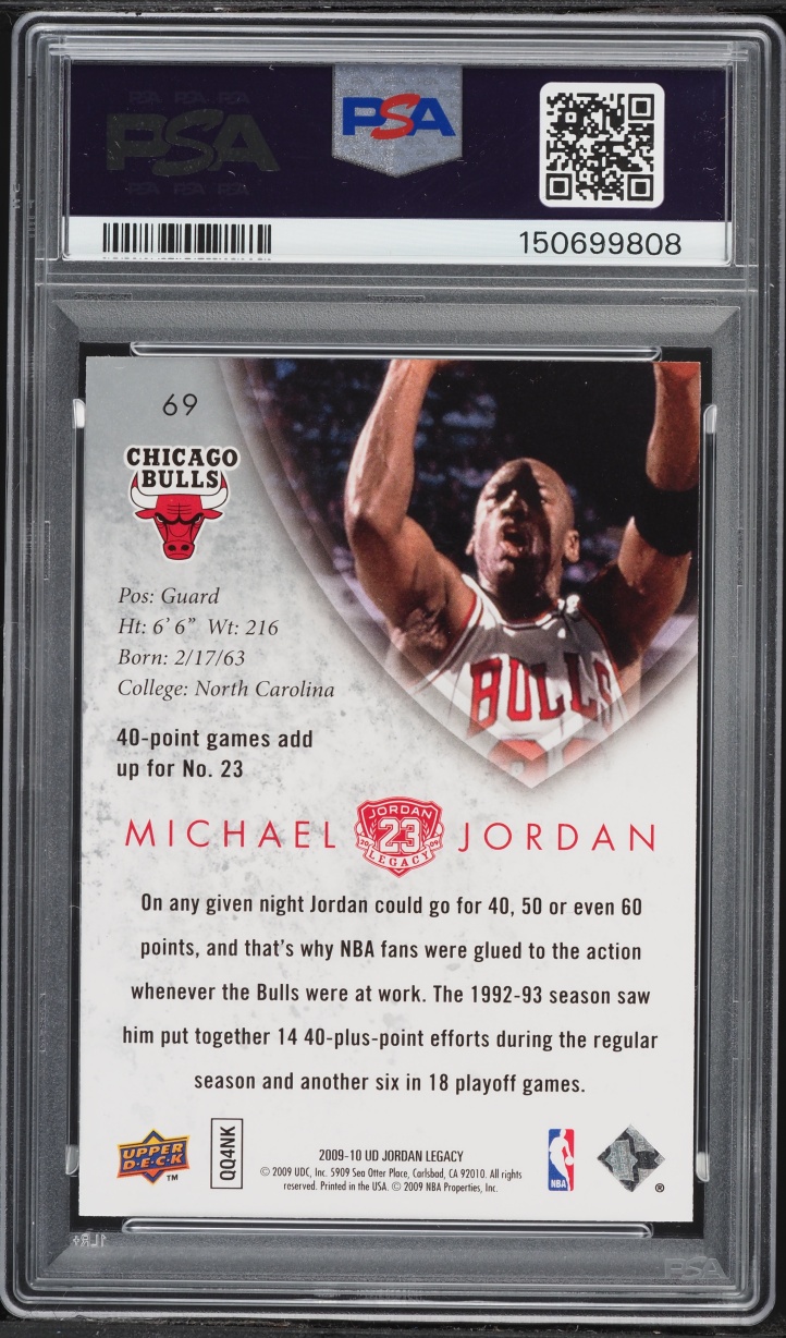 2009 Upper Deck Jordan Legacy Gold Michael Jordan #69 PSA 10 GEM MINT