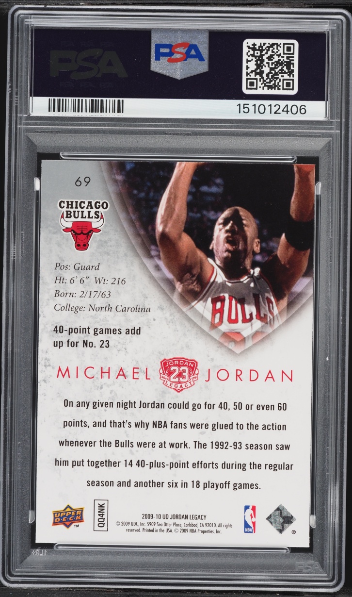 2009 Upper Deck Jordan Legacy Gold Michael Jordan #69 PSA 10 GEM MINT