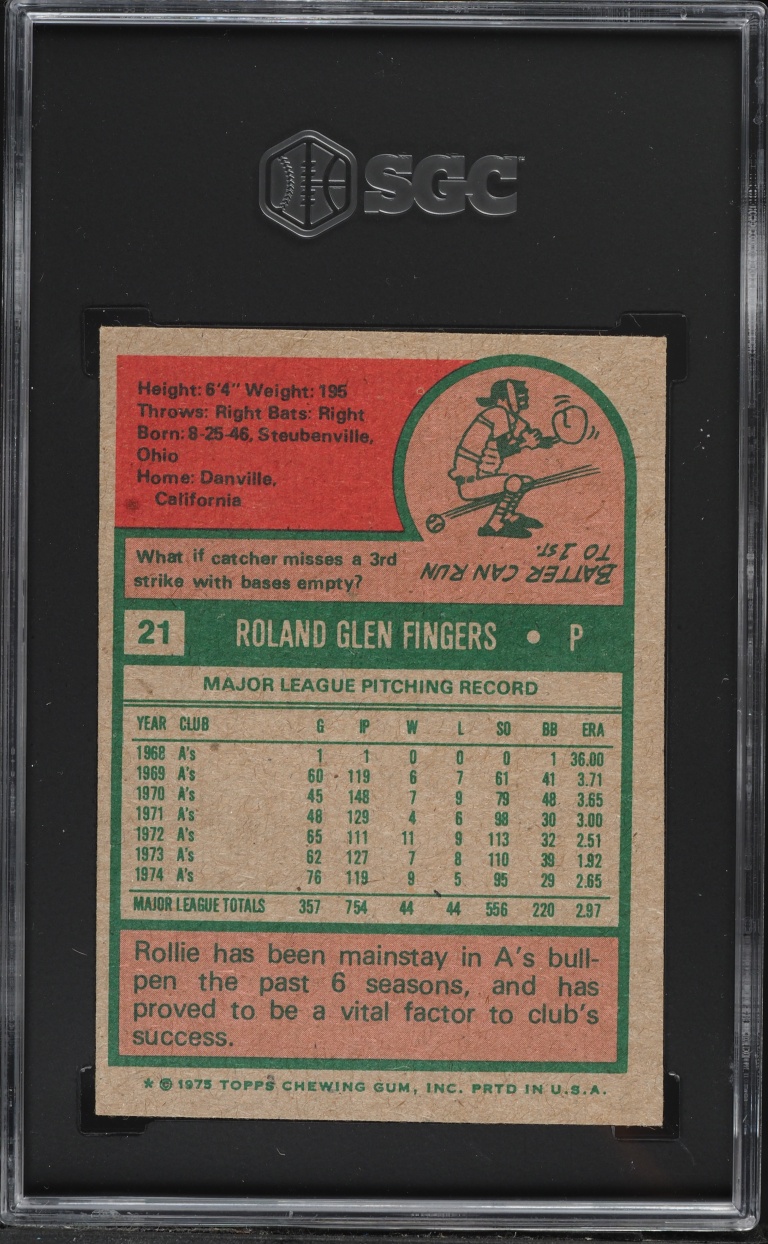1975 Topps Rollie Fingers #21 SGC 5.5 EX+