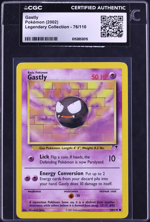 first edition gastly pokemon card 2002 Neo Destiny #65 CGC AUTH on Fanatics Collect Retreat Cost The Most Valuable Gastly Cards