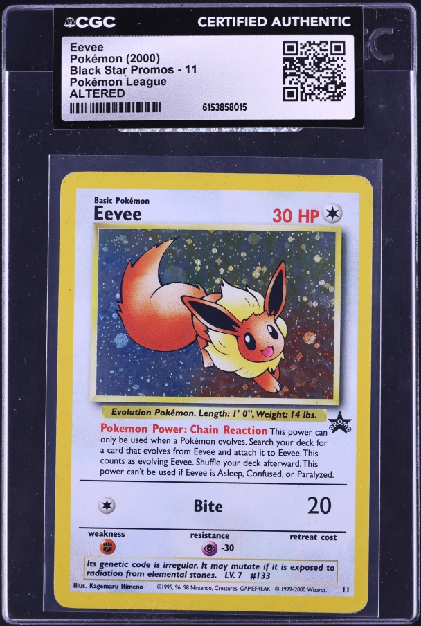 2000 Pokemon League Black Star Promo Holo Eevee #11 CGC 8 NM-MT on Fanatics  Collect