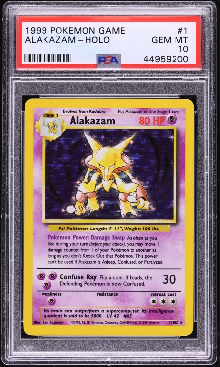 1999 Pokemon Base Set Holo Alakazam #1 PSA 10 GEM MINT