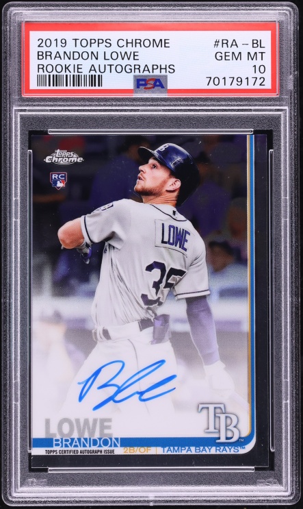 2019 Topps Chrome Brandon Lowe ROOKIE AUTO #RA-BL PSA 10 GEM MINT