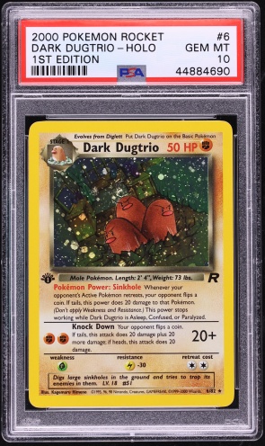2000 Pokemon Team Rocket 1st Edition Holo Dark Dugtrio #6 PSA 10 GEM MINT
