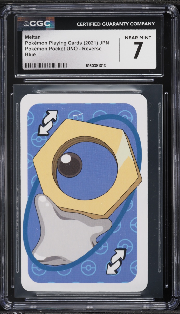 2021 Pokemon Playing Cards Pocket UNO Blue Meltan #Reverse CGC 7 NRMT