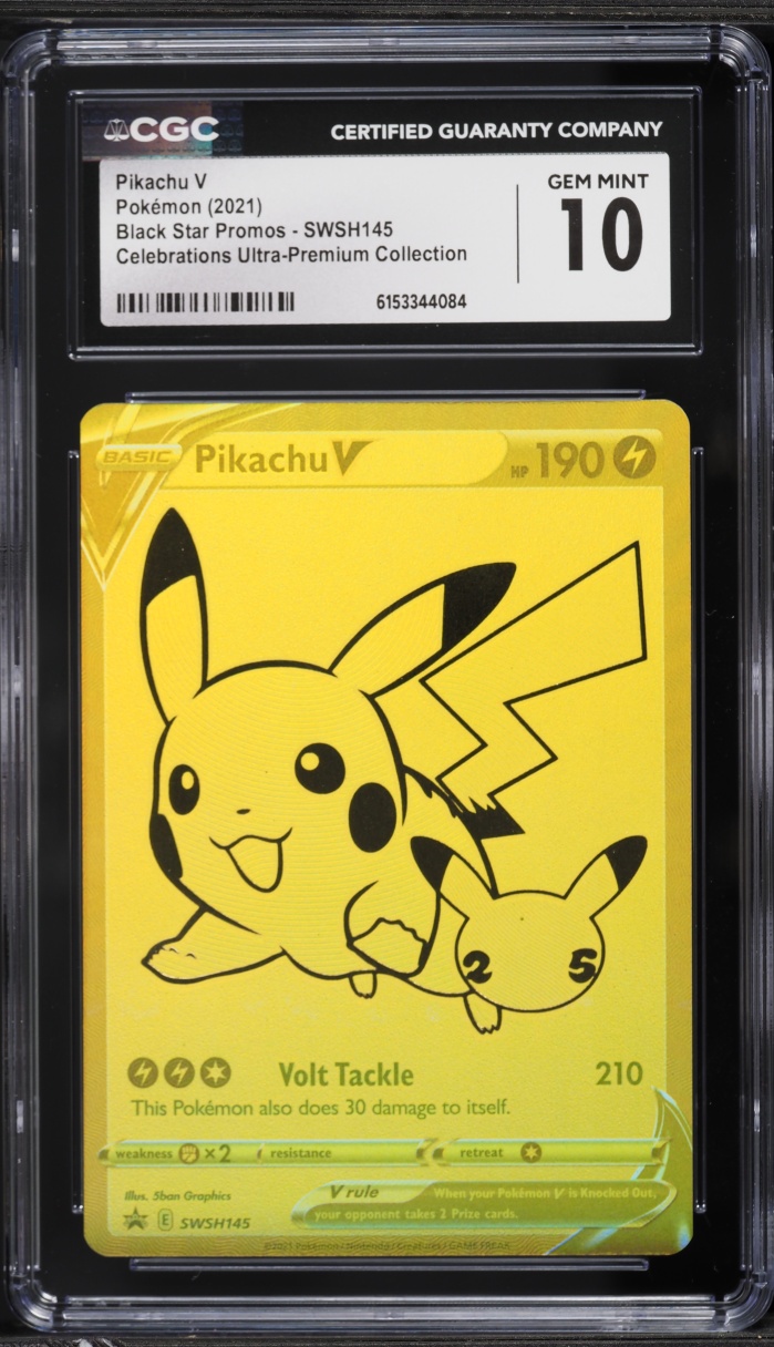 2021 Pokemon SWSH Promo Celebrations Ultra Premium Full Art Pikachu V #SWSH145 CGC 10 GEM MINT
