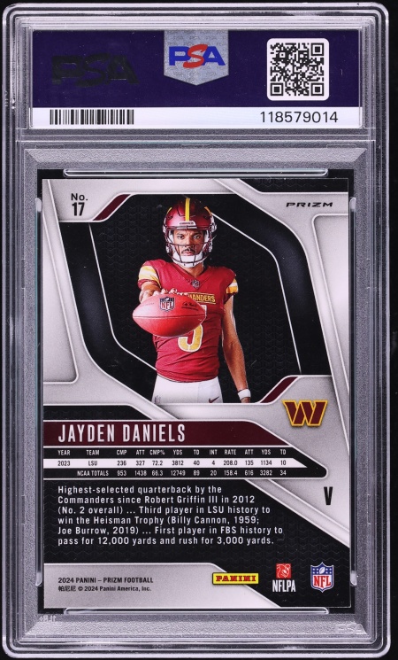 2024 Panini Prizm Variation Jayden Daniels ROOKIE #17 PSA 10 GEM MINT