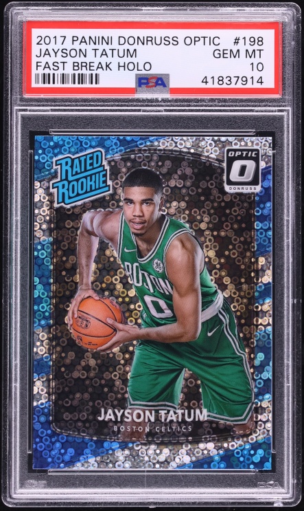 2017 Donruss Optic Fast Break Holo Jayson Tatum ROOKIE #198 PSA 10 GEM MINT