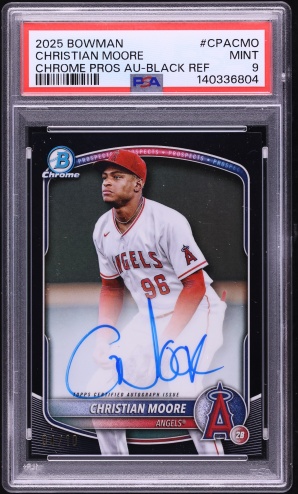 2025 Bowman Chrome Black Refractor Christian Moore PROSPECT AUTO