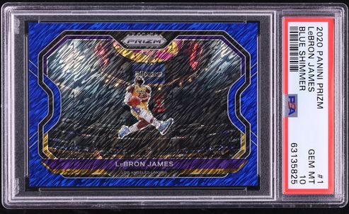 2020 Panini Prizm White Sparkle LeBron James KOBE TRIBUTE #1 PSA