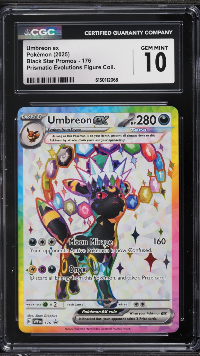 2025 Pokemon SV Promo Prismatic Evolutions Figure Collection Full Art Umbreon EX #176 CGC 10
