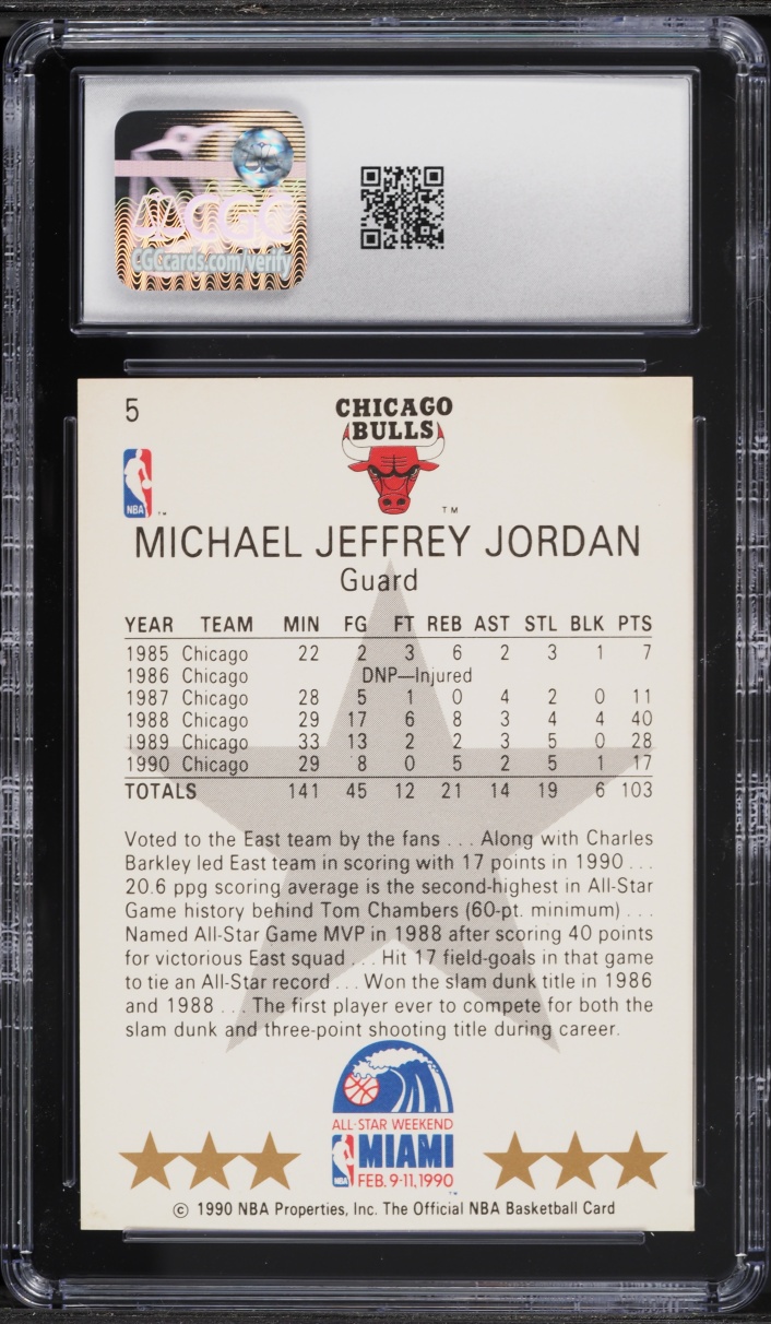 1990 Hoops All-Star Michael Jordan #5 CGC 5 EX