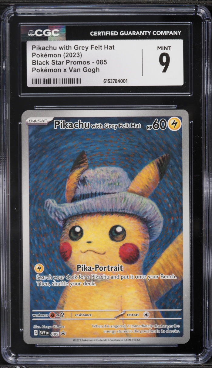 2023 Pokemon Scarlet & Violet Promo Van Gogh Full Art Pikachu With Grey Felt Hat #85 CGC 9 MINT