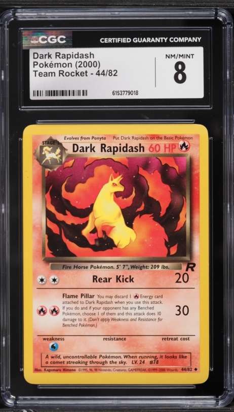 2000 Pokemon Team Rocket 1st Edition Dark Rapidash #44 CGC AUTH on Fanatics Collect 2000 Pokemon Team Rocket 1st Edition Dark Rapidash #44 CGC AUTH on Fanatics Collect