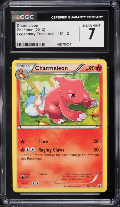 2013 Pokemon Black & White Legendary Treasures Charmeleon #18 CGC 7 NRMT