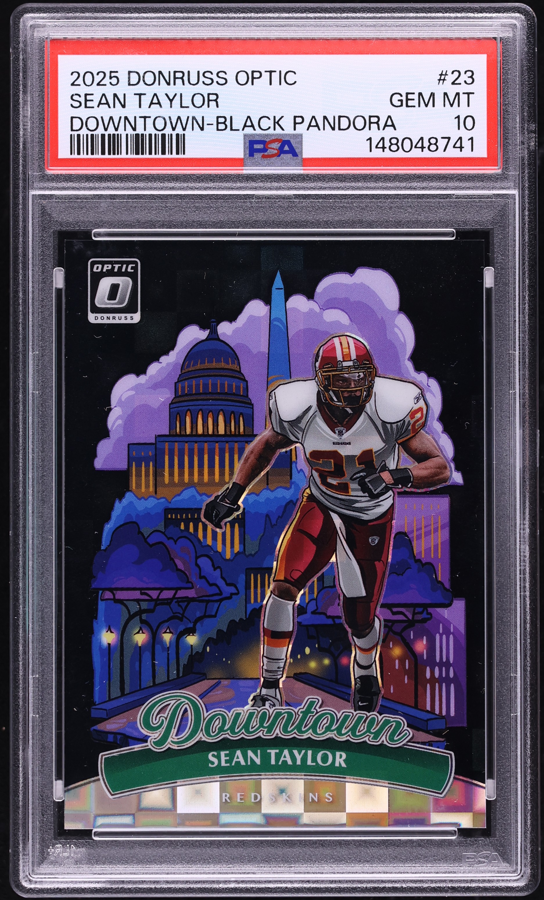 2025 Donruss Optic Football Black Pandora Sean Taylor #23 PSA 10