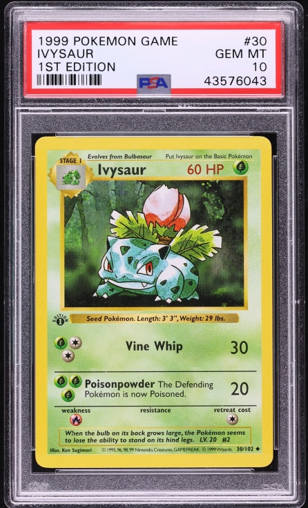 1999 Pokemon Base Set Shadowless 1st Edition Ivysaur #30 PSA 10 GEM MINT