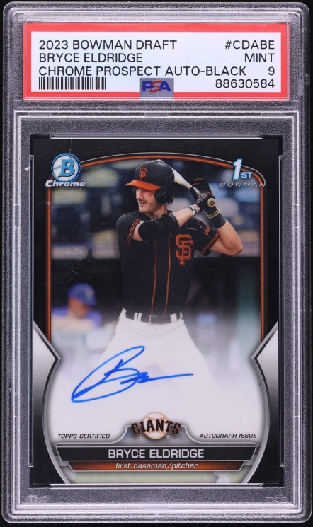 2023 Bowman Chrome Draft Black Refractor Bryce Eldridge PROSPECT AUTO /75 #CDA-BE PSA 9 MINT