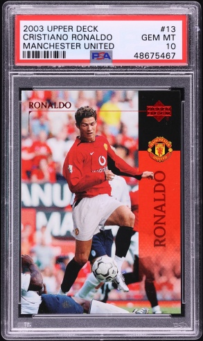 クリスティアーノ・ロナウド　ルーキーカード　マンU 2003 No.13 2003 Upper Deck Manchester United Cristiano Ronaldo ROOKIE #13 PSA