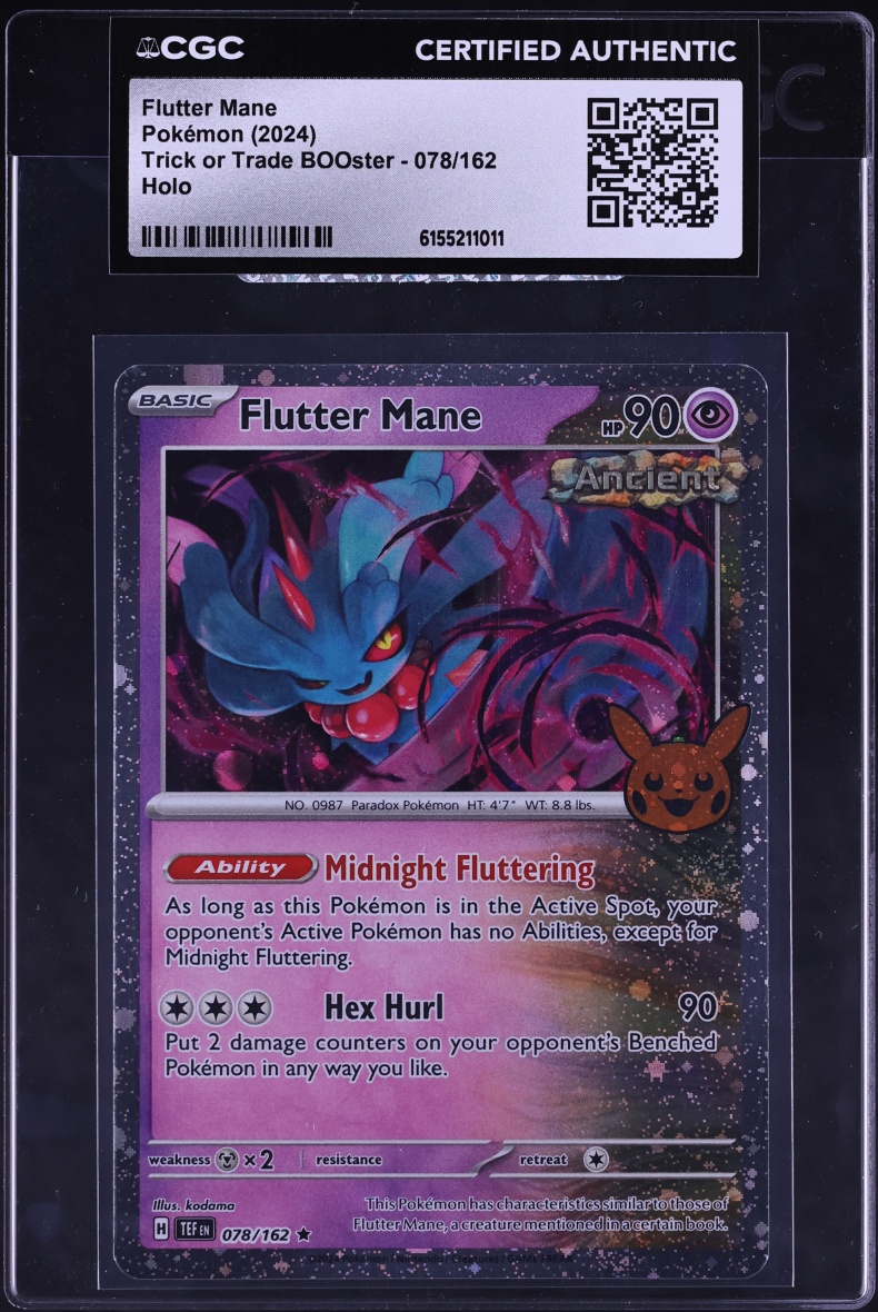 2024 Pokemon Scarlet & Violet Temporal Forces Trick Or Trade Holo Flutter Mane #078 CGC AUTH