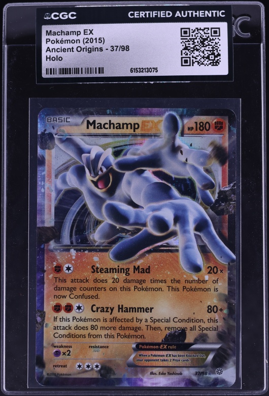 2015 Pokemon XY Ancient Origins Holo Machamp EX #37 CGC AUTH