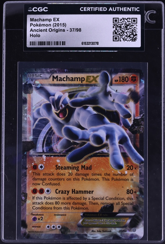 2015 Pokemon XY Ancient Origins Holo Machamp EX #37 CGC AUTH