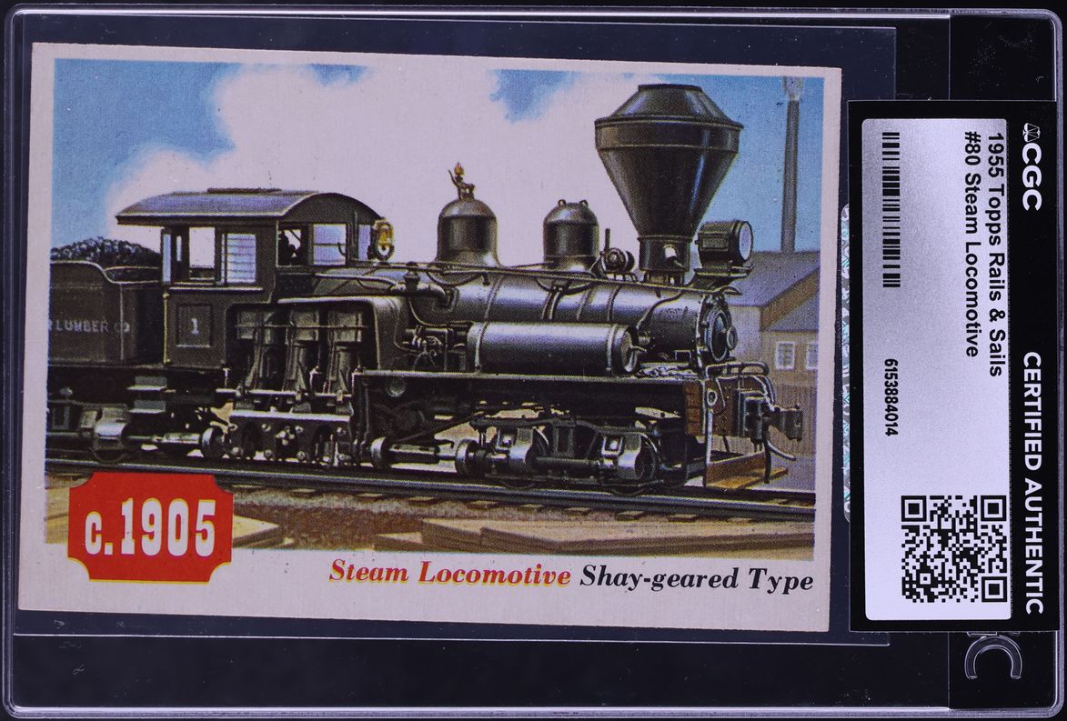 1955 Topps Rails & Sails Steam Locomotive #80 CGC AUTH