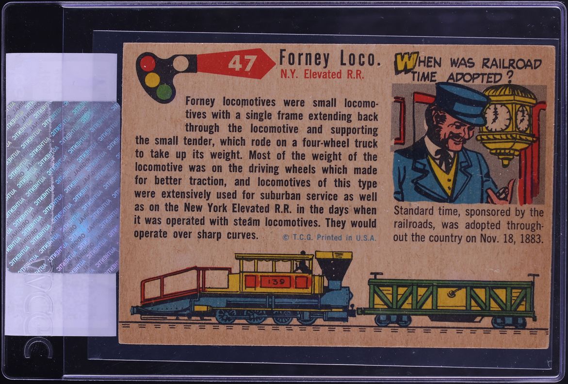 1955 Topps Rails & Sails Forney Locomotive #47 CGC AUTH
