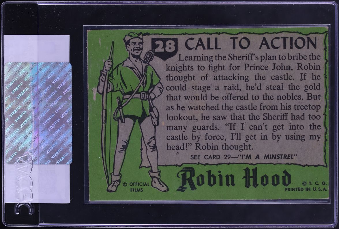 1957 Topps Robin Hood Call To Action #28 CGC AUTH